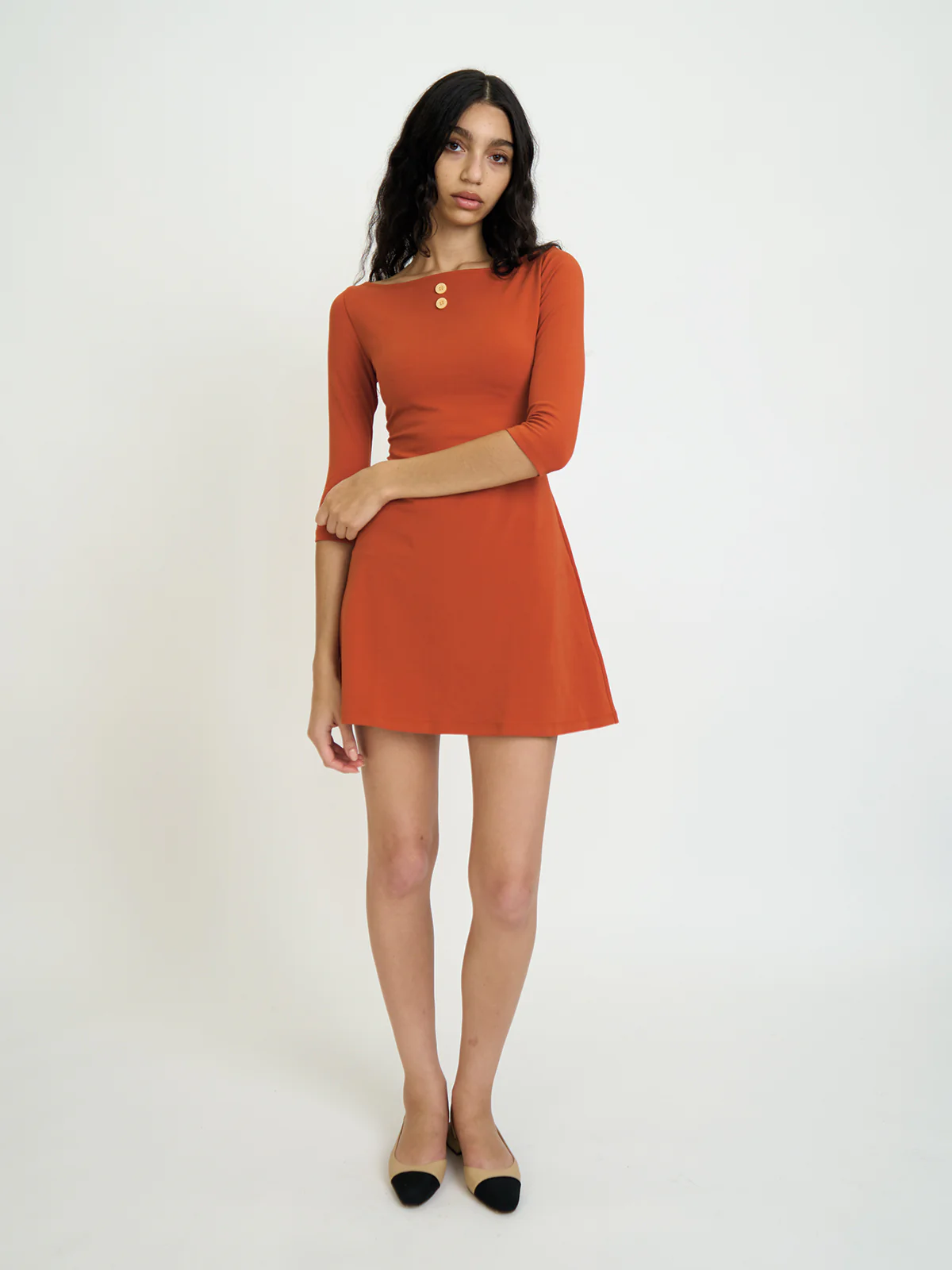 3/4 Sleeve Boat Neck Dress - Image 15